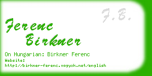 ferenc birkner business card